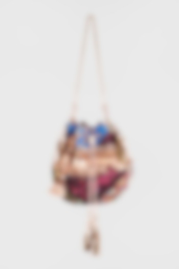 Multi-Colored Hand Embroidered Potli by Vipul Shah Bags