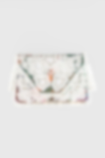 White Hand Embroidered Sling Bag by Vipul Shah Bags at Pernia's Pop Up Shop