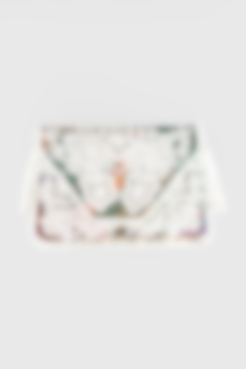 White Hand Embroidered Sling Bag by Vipul Shah Bags