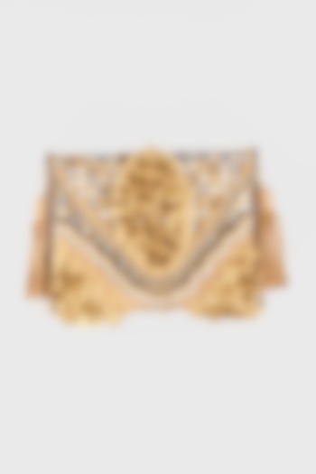 Gold Embroidered Sling Bag by Vipul Shah Bags