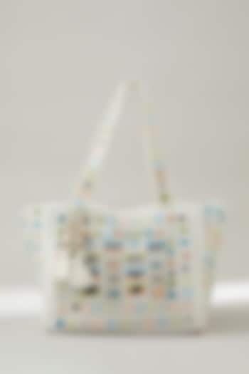 Potli Bag Star Mela Palma Embroidered Tote White Vintage Banjara