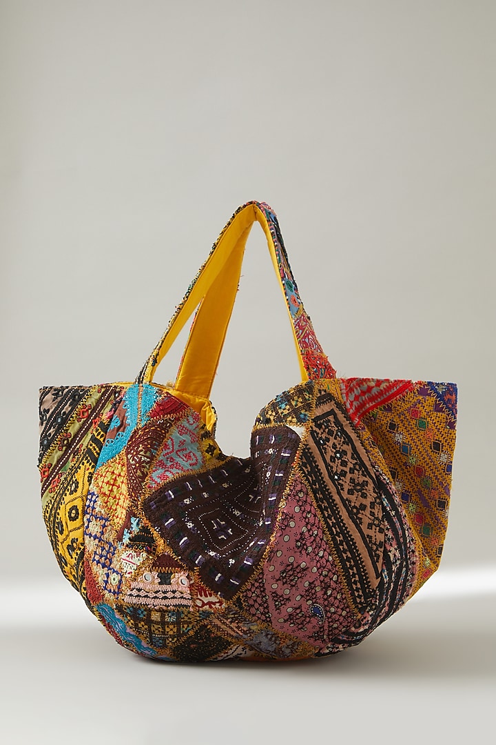 Multi-Coloured Vintage Banjara Embellished Tote Bag by Vipul Shah Bags at Pernia's Pop Up Shop