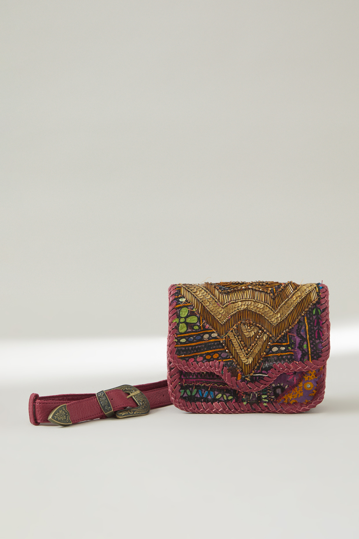 Multi-Coloured Vintage Banjara Clutch by Vipul Shah Bags