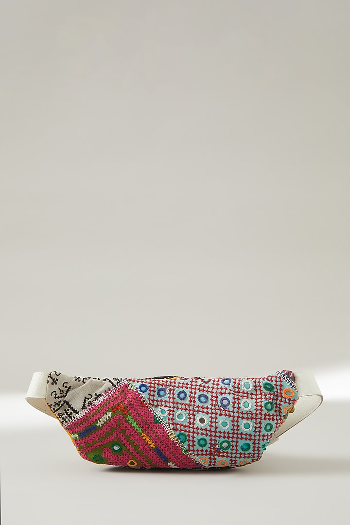 Multi-Coloured Vintage Banjara Embellished Belt Bag by Vipul Shah Bags at Pernia's Pop Up Shop