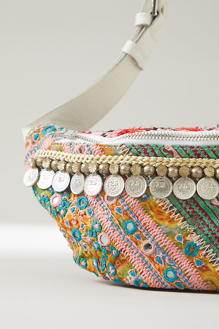 Multi-Coloured Vintage Banjara Embellished Belt Bag by Vipul Shah Bags at Pernia's Pop Up Shop