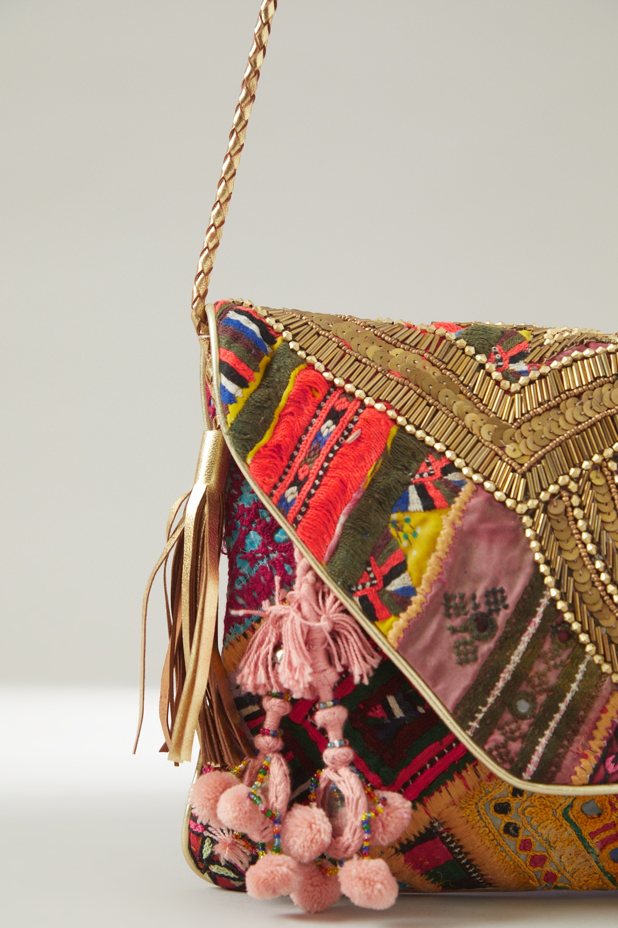 Jute Beaded Banjara Boho Clutch Bag