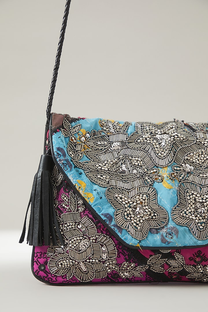 Multi-Coloured Vintage Banjara Embroidered Clutch by Vipul Shah Bags at Pernia's Pop Up Shop