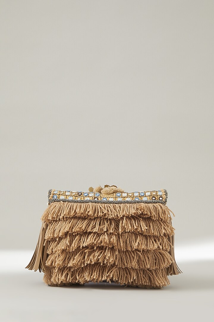Beige Vintage Banjara Embroidered Clutch by Vipul Shah Bags at Pernia's Pop Up Shop