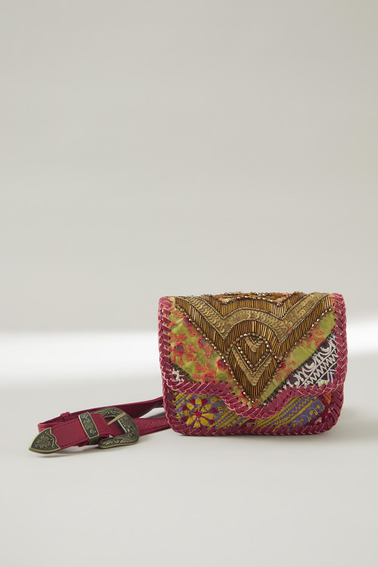 Multi-Coloured Vintage Banjara Clutch by Vipul Shah Bags