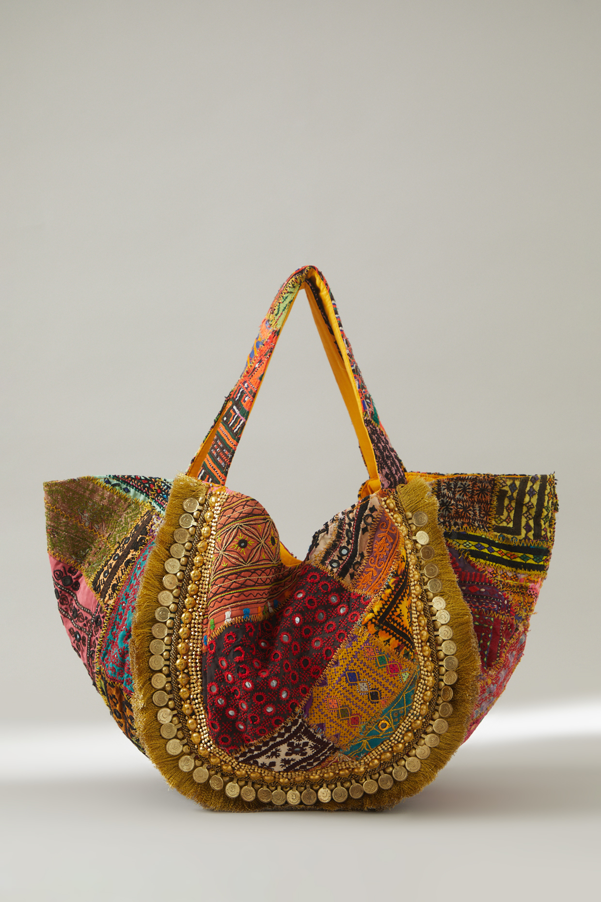 Multi-Coloured Vintage Banjara Embellished Tote Bag by Vipul Shah Bags