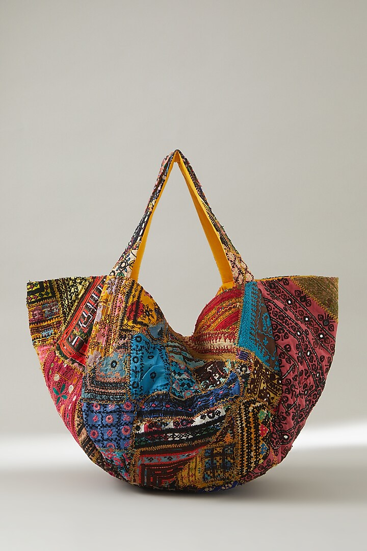 Multi-Coloured Vintage Banjara Embellished Tote Bag by Vipul Shah Bags at Pernia's Pop Up Shop