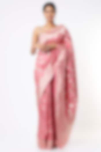 Blush Pink Pure Banarasi Silk Saree by Pinki Sinha