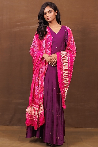 Baby Pink Handwoven Banarasi Silk Suit Set for Women Online