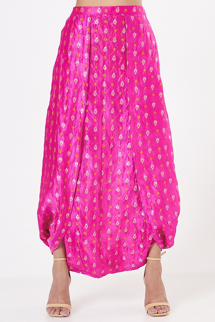 Pink Silk Dhoti Skirt Set by Pinki Sinha at Pernia's Pop Up Shop