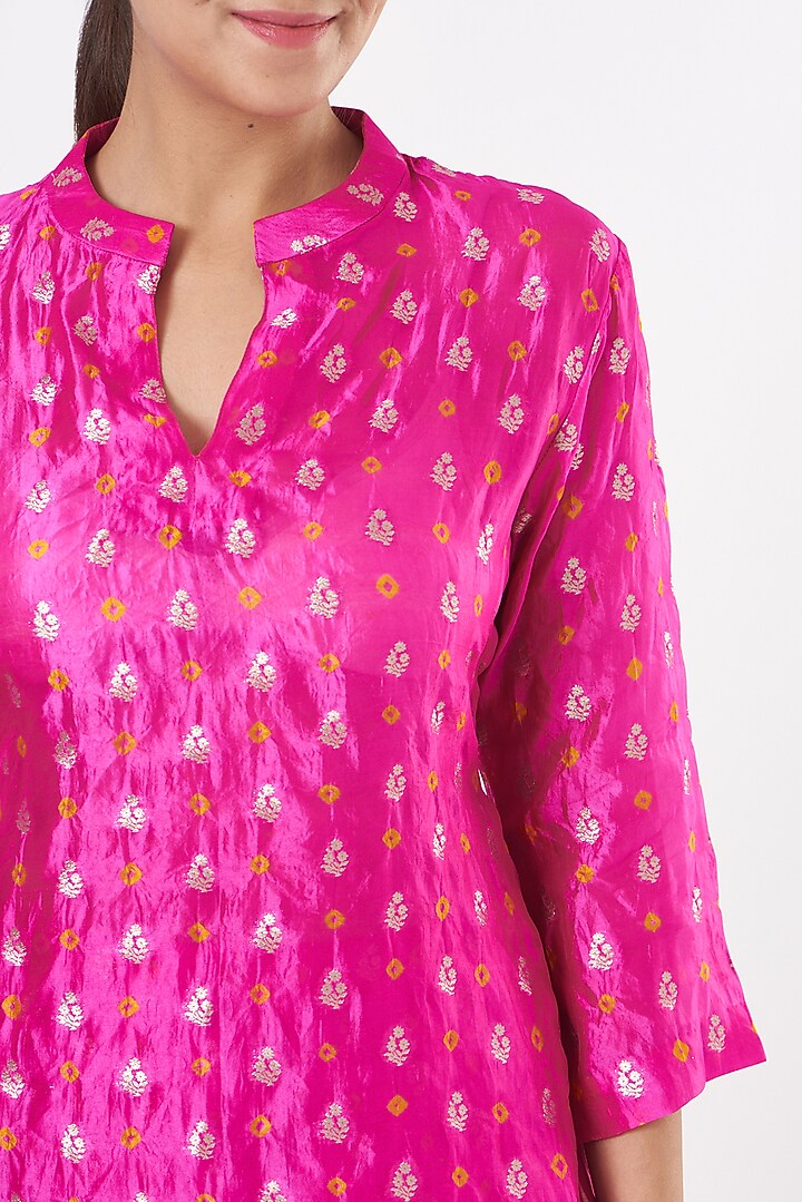 Pink Silk Dhoti Skirt Set by Pinki Sinha at Pernia's Pop Up Shop