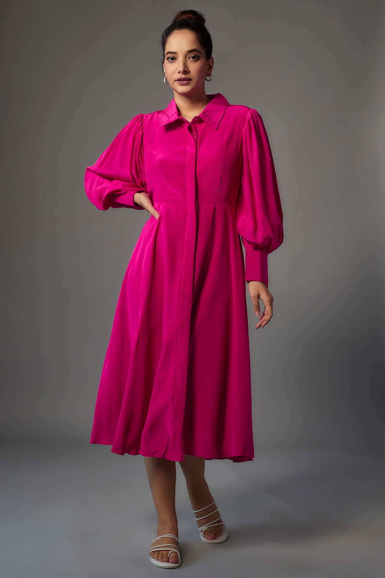 Pink Crepe Dress by Pinki Sinha at Pernia s Pop Up Shop 2024