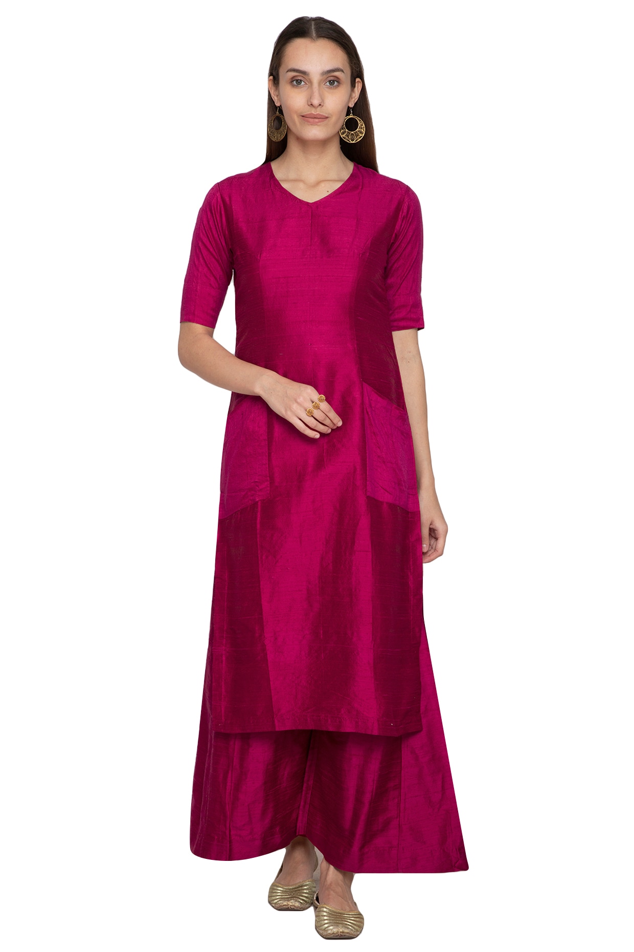 Buy iMithila Women's Madhubani Khadi Silk Kurti Material for Rakhi, Office  Wear and Special Occasions (KU1119KHS061, Beige, Free Size) at Amazon.in
