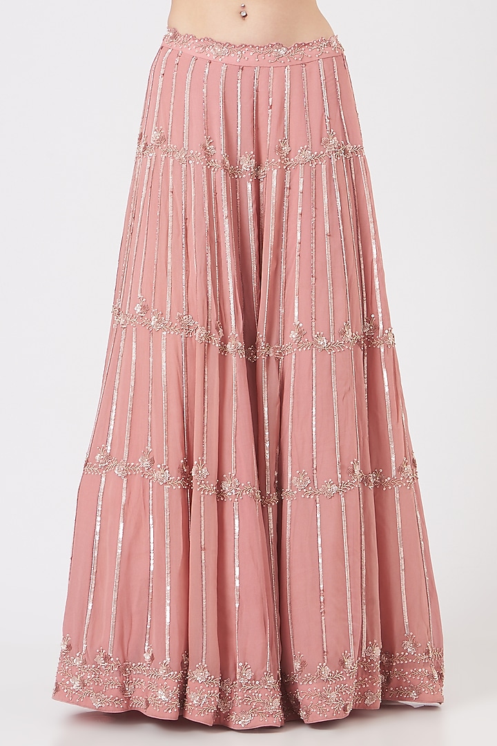 Blush Pink Embroidered Wedding Lehenga Set by Vaarha at Pernia's Pop Up Shop
