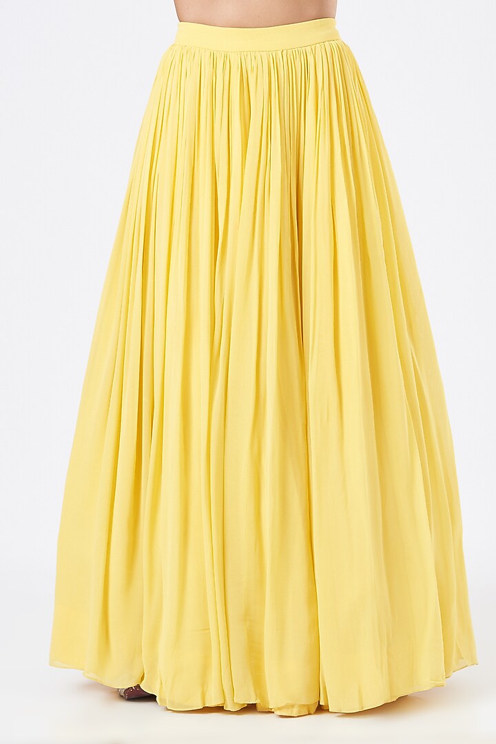 Yellow Viscose Georgette Wedding Sharara Set by Vaarha at Pernia's Pop Up Shop