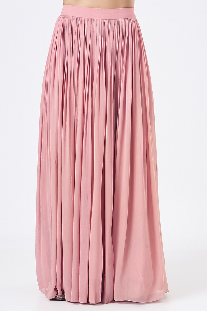 Dusty Rose Viscose Georgette Wedding Sharara Set by Vaarha at Pernia's Pop Up Shop