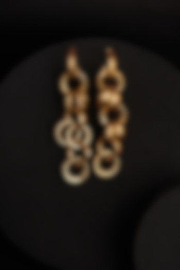 Gold Plated Zircon Dangler Earrings by Virago Jewellery at Pernia's Pop Up Shop