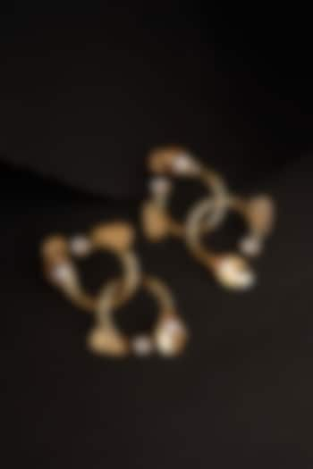 Gold Plated Zircon Dangler Earrings by Virago Jewellery at Pernia's Pop Up Shop