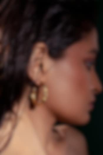Gold Plated Zircon Hoop Earrings by Virago Jewellery