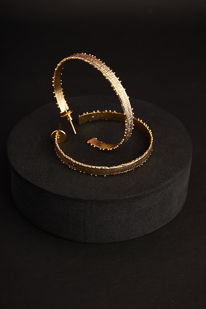 Gold Plated Zircon Hoop Earrings by Virago Jewellery at Pernia's Pop Up Shop