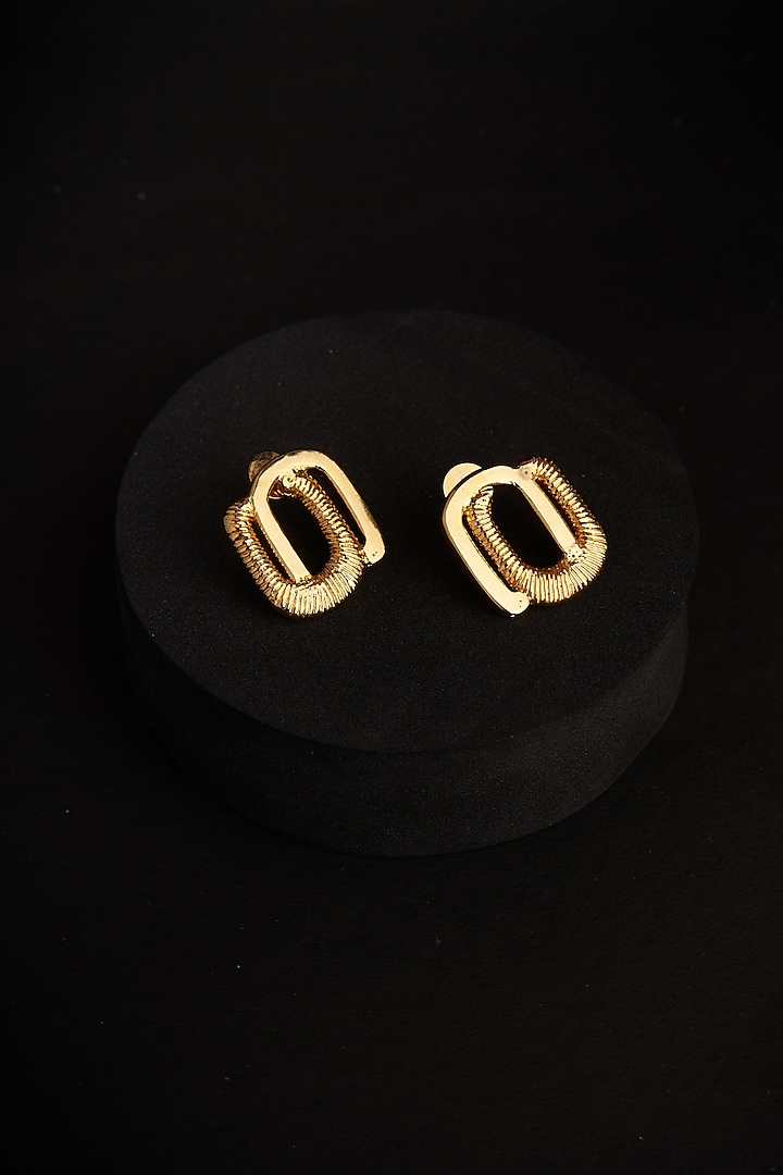 Gold Plated Zircon Stud Earrings by Virago Jewellery at Pernia's Pop Up Shop