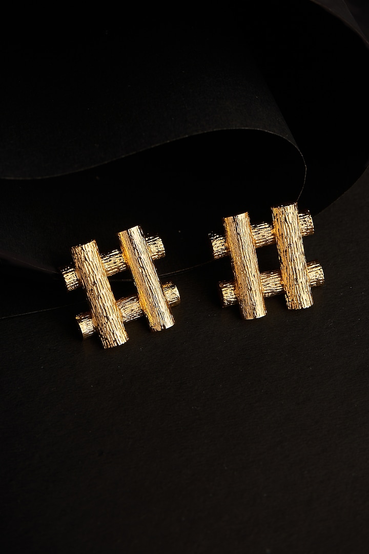 Gold Plated Zircon Stud Earrings by Virago Jewellery at Pernia's Pop Up Shop