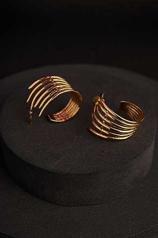 Gold Plated Zircon Hoop Earrings by Virago Jewellery