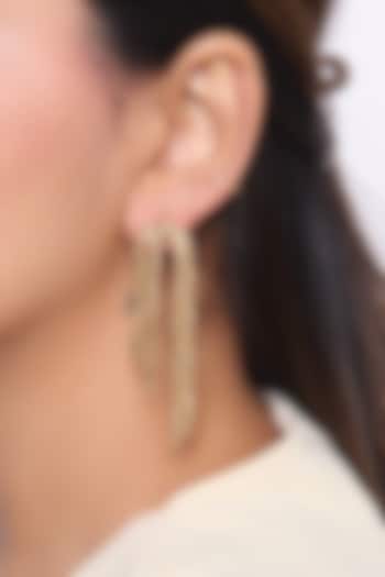 Gold Finish Chain Dangler Earrings by Virago Jewellery at Pernia's Pop Up Shop
