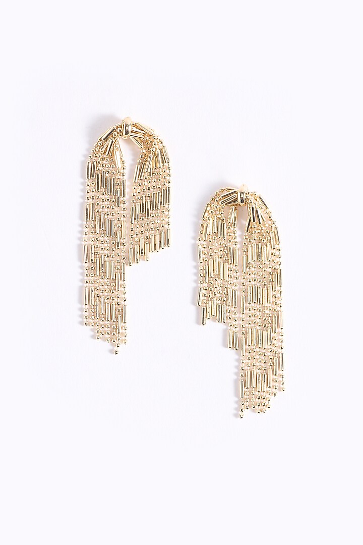 Gold Finish Chain Dangler Earrings by Virago Jewellery at Pernia's Pop Up Shop