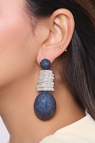 Silver Finish Dangler Earrings by Virago Jewellery