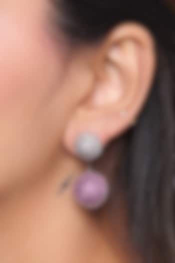Silver Finish Ball Dangler Earrings by Virago Jewellery at Pernia's Pop Up Shop