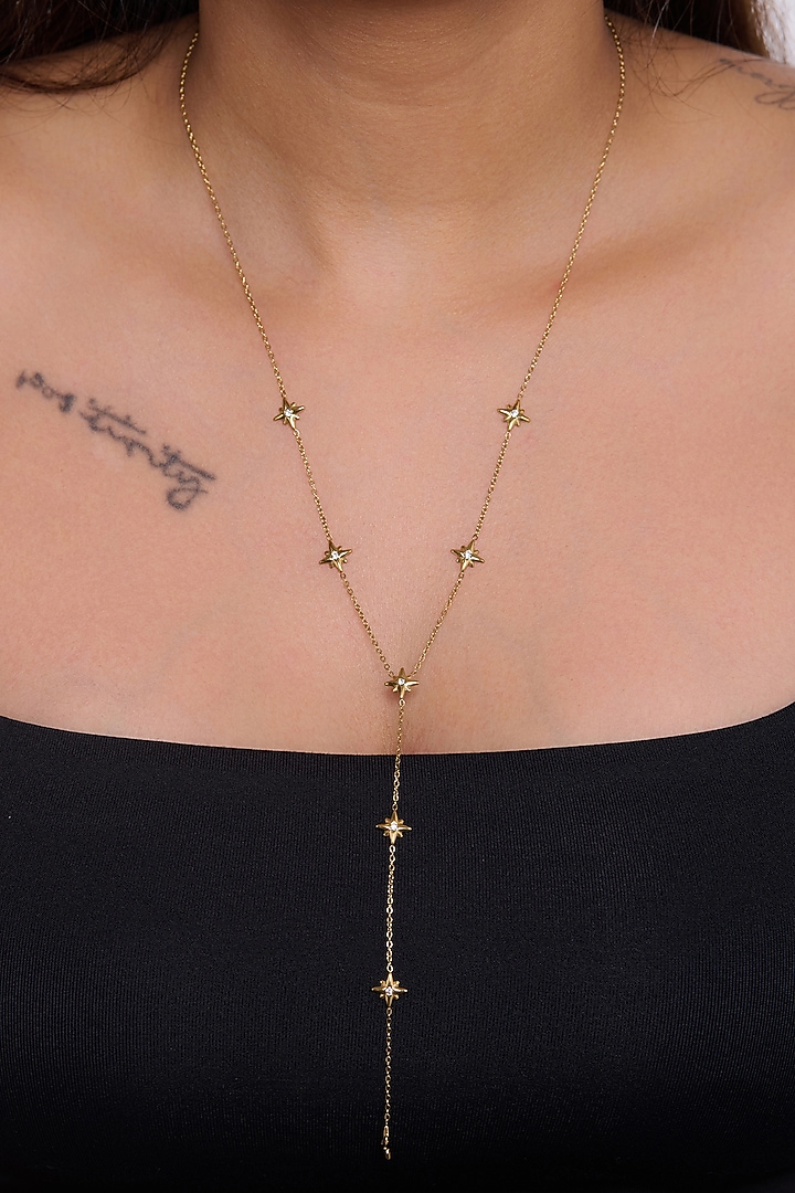 Gold Finish Long Chain Necklace by Virago Jewellery at Pernia's Pop Up Shop
