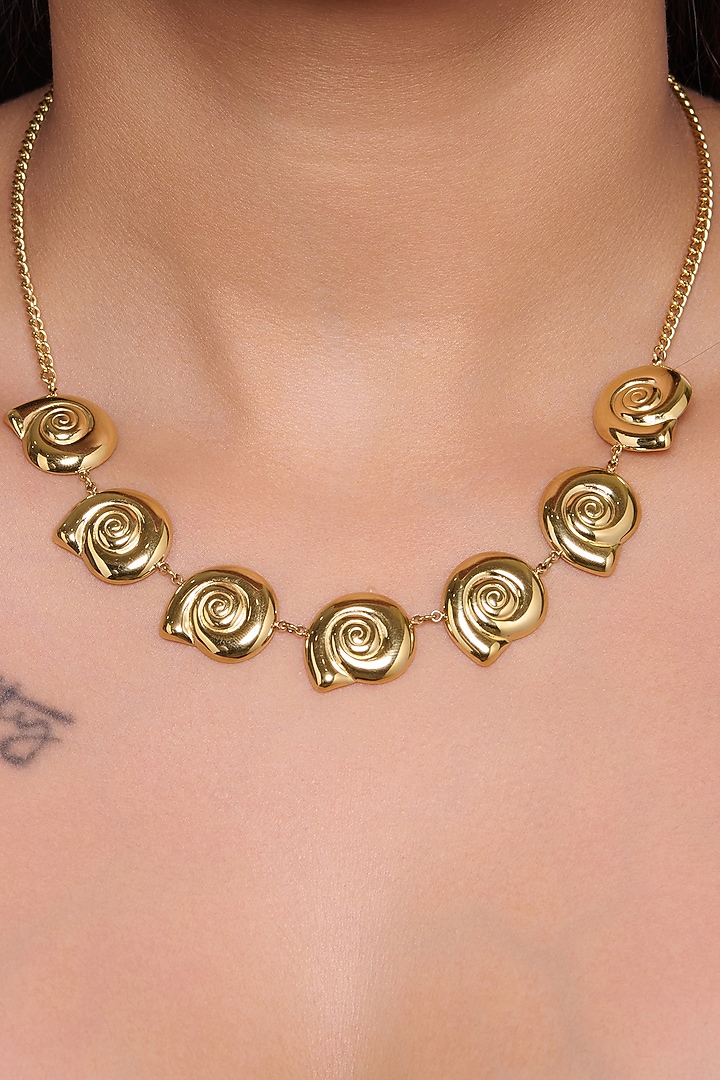 Gold Finish Statement Chain Necklace by Virago Jewellery at Pernia's Pop Up Shop
