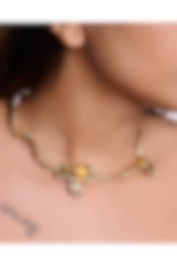 Gold Finish Statement Chain Pendant Necklace by Virago Jewellery at Pernia's Pop Up Shop