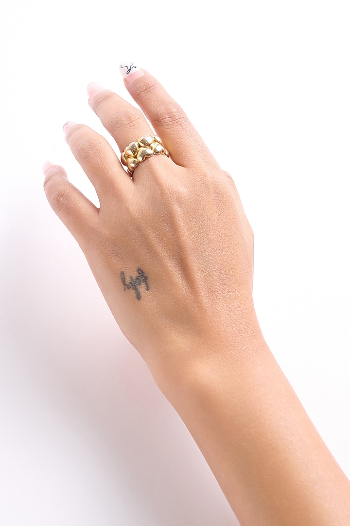 Gold Finish Heart Ring by Virago Jewellery at Pernia's Pop Up Shop