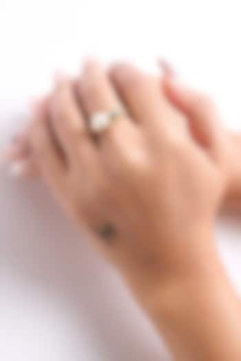 Gold Finish Pearl Ring by Virago Jewellery at Pernia's Pop Up Shop