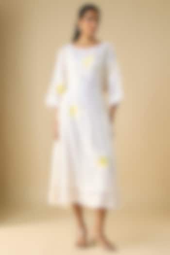 Ivory Chanderi Vacation Dress With Inner by Vineet Rahul at Pernia's Pop Up Shop