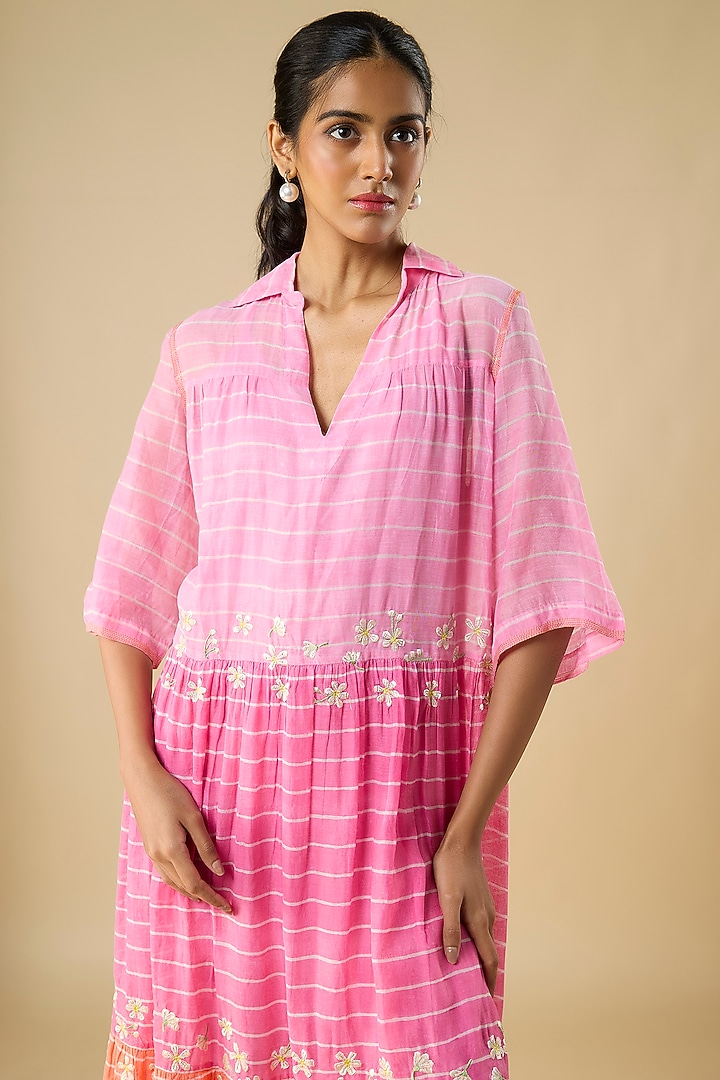 Multi-Colored Cotton Printed Vacation Dress With Inner by Vineet Rahul at Pernia's Pop Up Shop