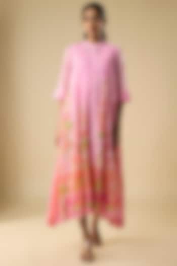 Pink Chanderi Vacation Dress With Inner by Vineet Rahul at Pernia's Pop Up Shop