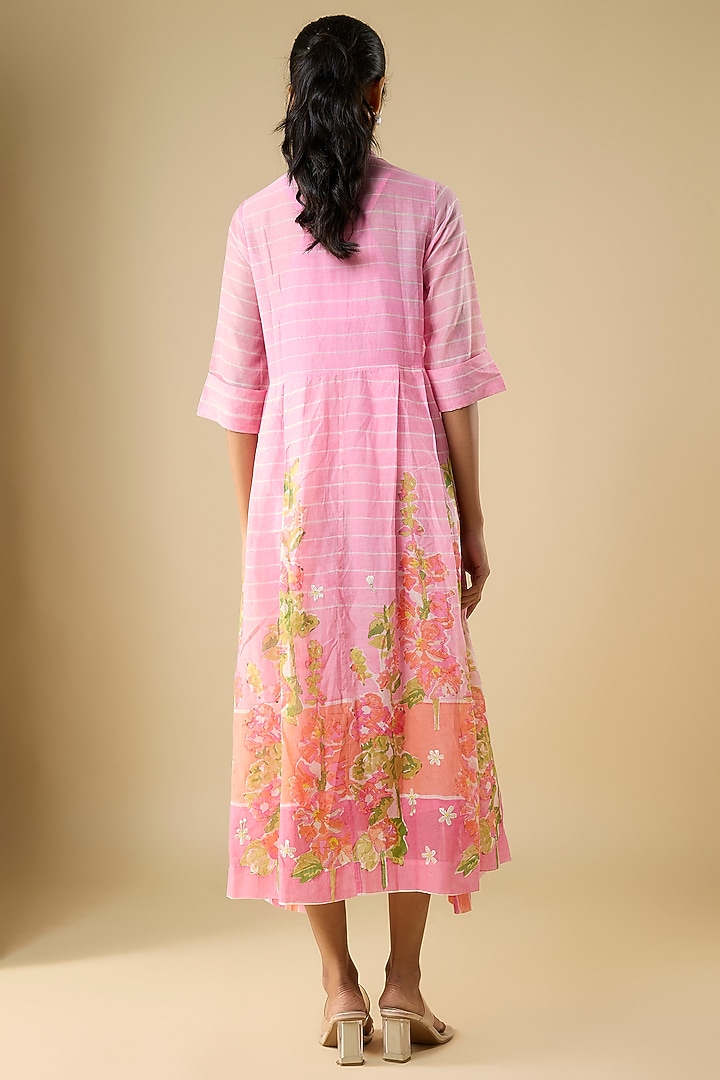 Pink Chanderi Vacation Dress With Inner by Vineet Rahul at Pernia's Pop Up Shop
