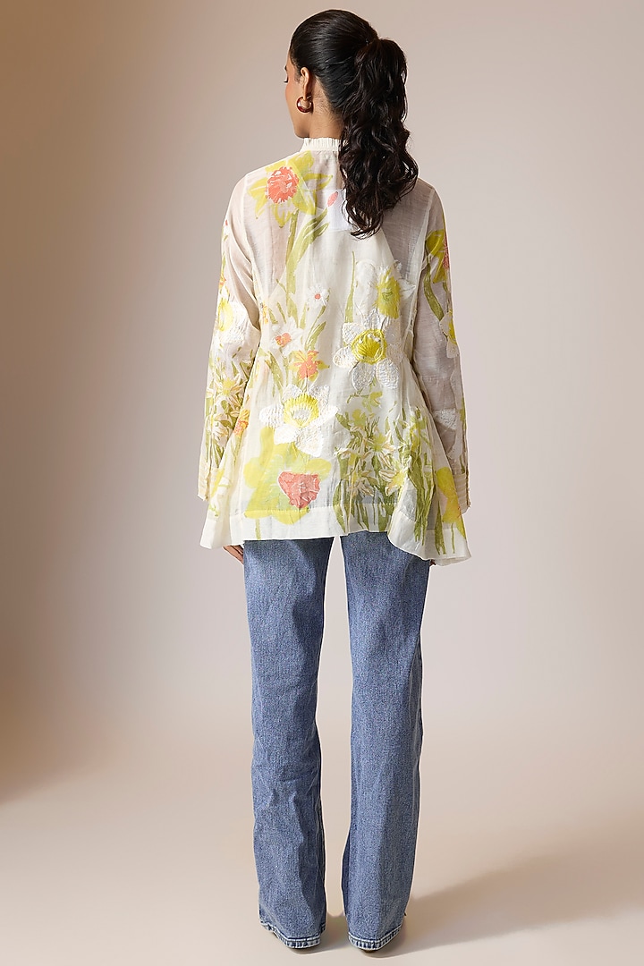 Off-White Cotton Top With Slip by Vineet Rahul at Pernia's Pop Up Shop