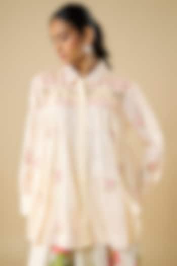 Off-White Cotton Top by Vineet Rahul at Pernia's Pop Up Shop