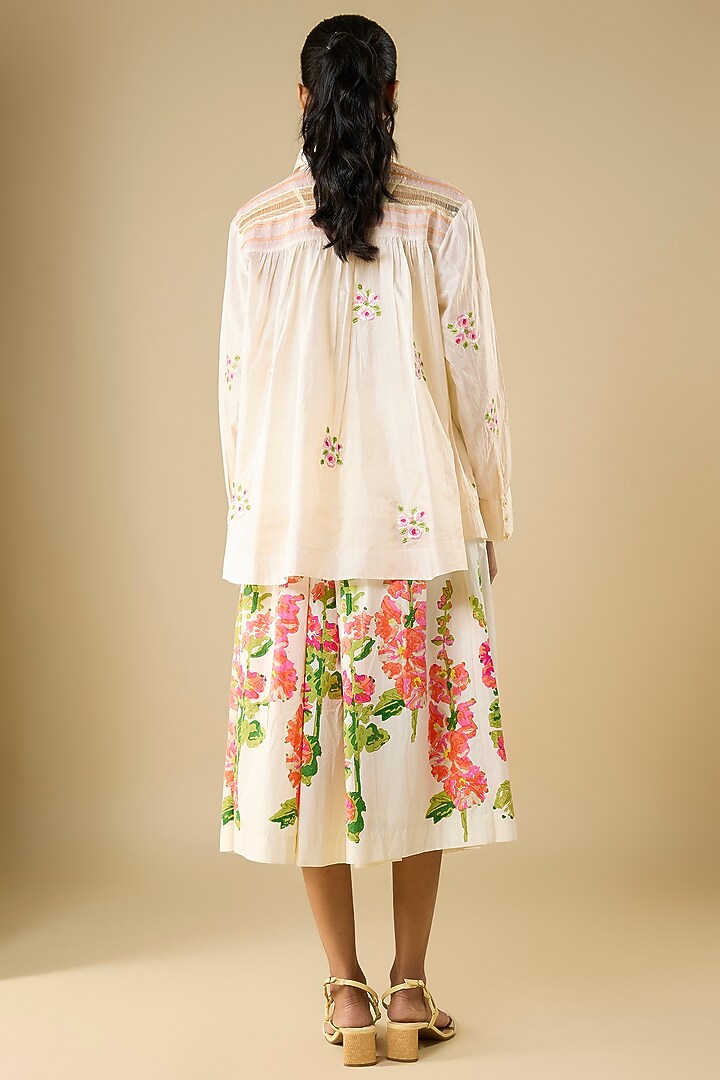Off-White Cotton Top by Vineet Rahul at Pernia's Pop Up Shop