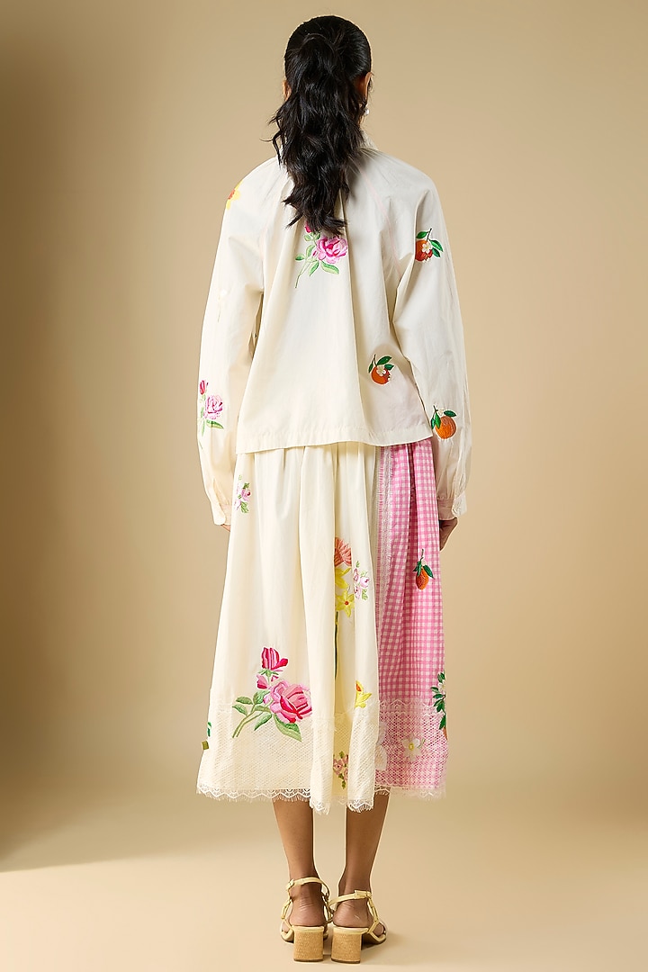 Pink Cotton Printed Skirt by Vineet Rahul at Pernia's Pop Up Shop