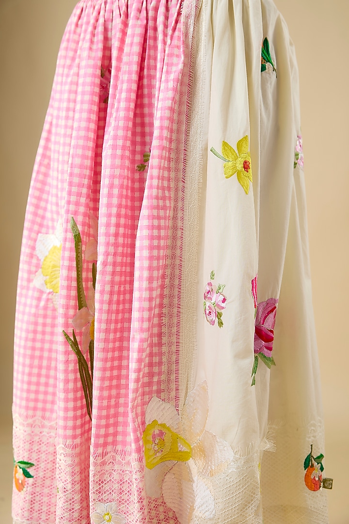 Pink Cotton Printed Skirt by Vineet Rahul at Pernia's Pop Up Shop