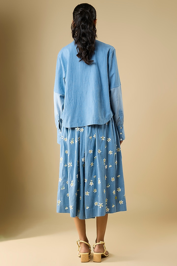 Blue Cotton Top by Vineet Rahul at Pernia's Pop Up Shop